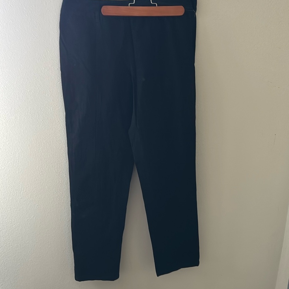 Dana Buchman blackβ cotton blend chinos side zip flat front pants Sz 10